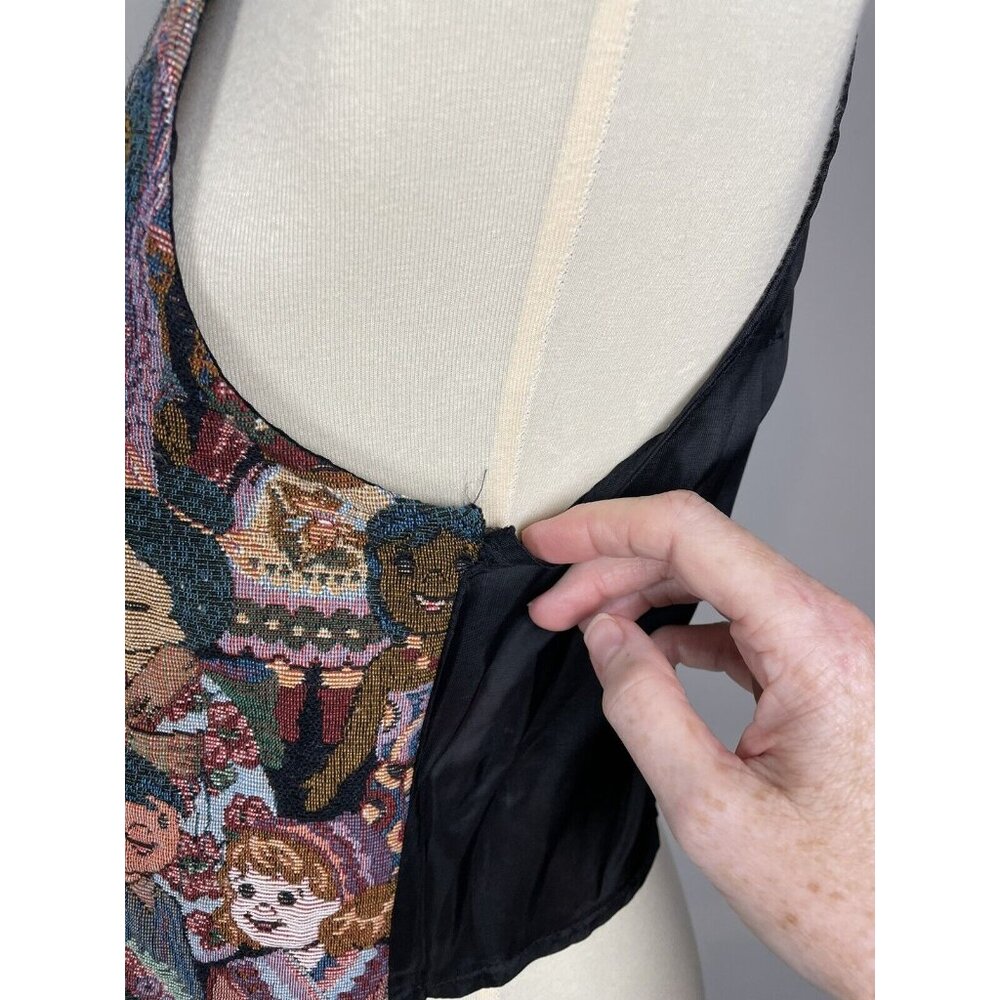 Vintage Mirrors Womens S Children Small World Vest Embroidered - Picture 4 of 9